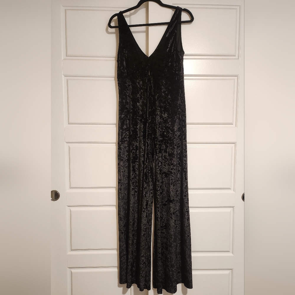 Rolla Coster Black Velvet Wide Leg Jumpsuit